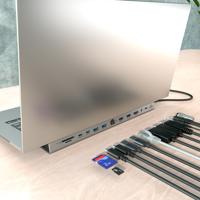 USB-HUB Aisens ASUC-13P042-GR Grijs 100 W - thumbnail