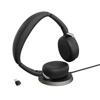 Jabra Evolve2 65 Flex Link380c UC + pad On Ear headset Bluetooth Stereo Zwart Noise Cancelling Headset, Microfoon uitschakelbaar (mute), Volumeregeling, - thumbnail