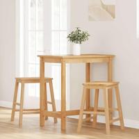 Barstoelen 2 st massief hout rubber - thumbnail