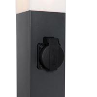 QAZQA Buitenlamp donkergrijs 80 cm met stopcontact IP44 - Malios - thumbnail