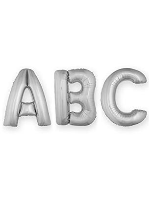Folieballon Zilver Letter &apos;N&apos; groot - thumbnail