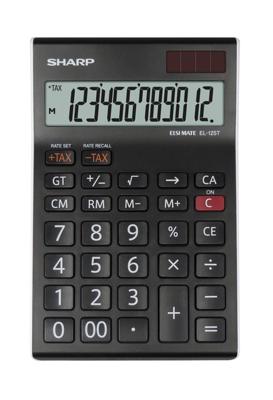 Sharp EL-125T Bureaurekenmachine Zwart Aantal displayposities: 12 werkt op zonne-energie, werkt op batterijen (b x h x d) 112 x 13 x 176 mm