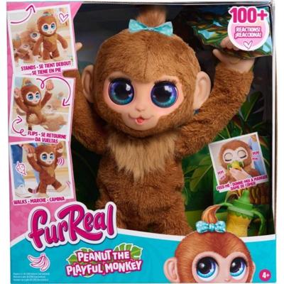 Interactief speelgoed - BONTVRIENDEN - Peanut the Monkey - Ruim 100 reacties, wandelen, balanceren en knuffelen