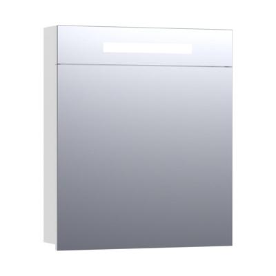 Brauer Promise Spiegelkast - 60 cm - met Directe Verlichting - 1 Linksdraaiende Enkelzijdige Spiegeldeur - Hoogglans Wit