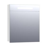 Brauer Promise Spiegelkast - 60 cm - met Directe Verlichting - 1 Linksdraaiende Enkelzijdige Spiegeldeur - Hoogglans Wit - thumbnail