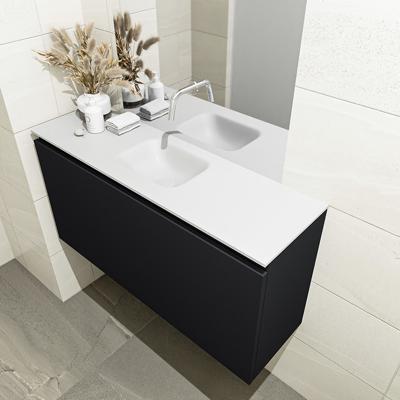 MONDIAZ OLAN 100cm toiletmeubel urban. LEX wastafel talc midden geen kraangat