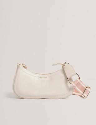 Ted Baker Laarna Webbing Small Leather Shoulder Bag-Ivory