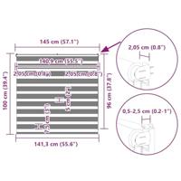 Zebra Blind 145x100 cm stofbreedte 140,9 cm polyester zandbruin - thumbnail