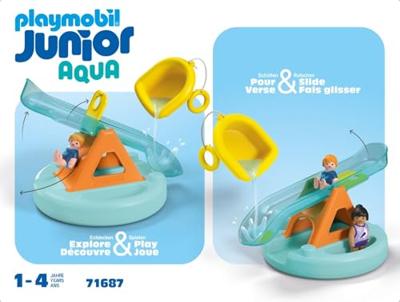 PLAYMOBIL Junior 71687 Eiland met waterglijbaan Inclusief twee personages, een baby-octopus en accessoires - Leeftijd 1 jaar