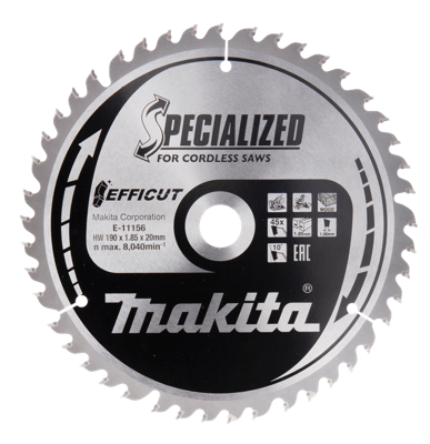 Makita Zaagblad | Fineer | 190x20x1,85 | 45T | 10 Graden - E-11184
