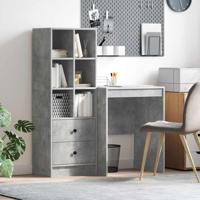 Bureau met lade 2 pcs Beton Grijs - thumbnail