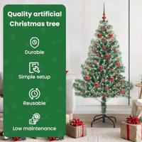 VidaXL Kunstmatige kerstboom sneeuw gevlochten met led licht 150 cm - thumbnail