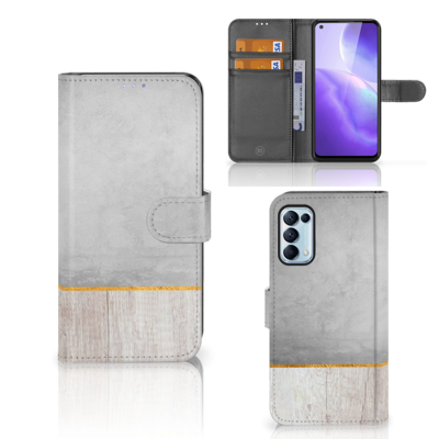 OPPO Find X3 Lite | Book Style Case | Wood Concrete