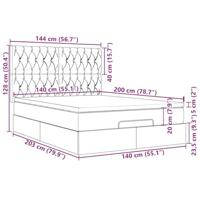 Ottoman bed met matrassen 140x200cm fluweel donkergroen - thumbnail
