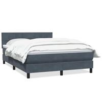 Boxspring met matras fluweel donkergrijs 140x220 cm - thumbnail