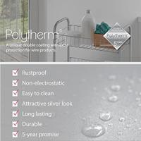 Tomado Metaltex Keuken/Badkamer Opbergtrolley Lugano 41x23x63 cm Wieltjes - thumbnail