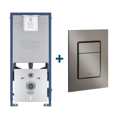 GROHE Rapid SLX inbouwreservoir met 3-in-1 set frame inclusief GROHE Skate cosmopolitan bedieningsplaat Geborsteld Hard Graphite sw242311/sw336183 GROHE Rapid SLX inbouwreservoir met 3-in-1 set frame inclusief GROHE Skate cosmopolitan bedieningsplaat Geborsteld Hard Graphite sw242311/sw336183