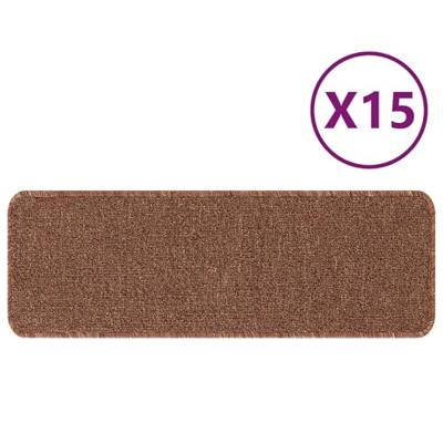 VidaXL Antislip trapmatten latex achterkant 15 pcs geel 60 x 25 cm pp