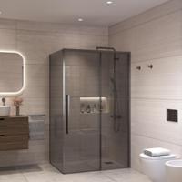 Douchecabine Sanivo Nova Soft Close Gunmetal Rookglas (Alle Maten) - thumbnail