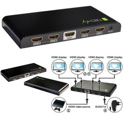Techly IDATA HDMI-4K4 video splitter 4x HDMI