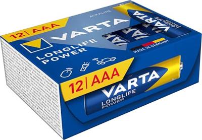 Batterijen Varta longlife power cube aaa - lr03 1,5 V AAA LR03 (12 Stuks) (12 Onderdelen) - thumbnail