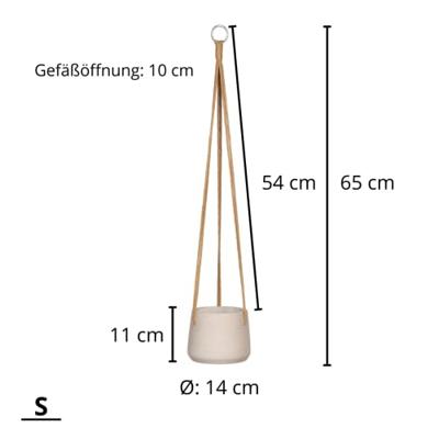 Rough Eco-line hangende bloempot S 14x11 cm Patt lichtgrijs Rough Eco-line hangende bloempot S 14x11 cm Patt lichtgrijs