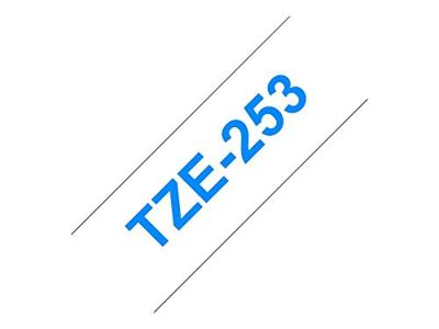 Brother TZE-253 labelprinter-tape Blauw op wit Brother TZE-253 labelprinter-tape Blauw op wit