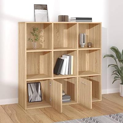 Boekenkast 98x30x98 cm bewerkt hout sonoma eikenkleurig
