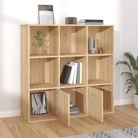 Boekenkast 98x30x98 cm bewerkt hout sonoma eikenkleurig - thumbnail
