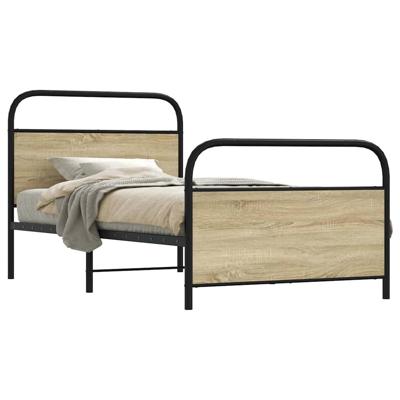 Bedframe zonder matras bewerkt hout sonoma eikenkleur 90x200 cm