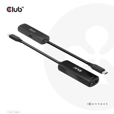 CLUB3D USB Gen2 Type-C to HDMI© 8K60Hz or 4K120Hz HDR10+ with DSC1.2 with Power Delivery 3.0 Activ CLUB3D USB Gen2 Type-C to HDMI© 8K60Hz or 4K120Hz HDR10+ with DSC1.2 with Power Delivery 3.0 Activ