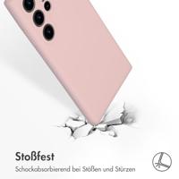 Accezz Liquid Silicone Backcover Samsung Galaxy S24 Ultra Telefoonhoesje Roze - thumbnail