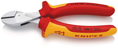 Knipex X-Cut® Compacte Zijsnijtang | 160 mm Lengte | Grote Krachtoverbrenging | Geïsoleerd | Meer-Componentengrepen - 73 06 160 SB Knipex X-Cut® Compacte Zijsnijtang | 160 mm Lengte | Grote Krachtoverbrenging | Geïsoleerd | Meer-Componentengrepen - 73 06 160 SB