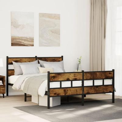 Bedframe zonder matras metaal gerookt eikenkleurig 150x200 cm
