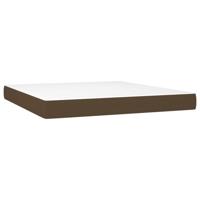 Boxspring met matras stof donkerbruin 200x200 cm - thumbnail