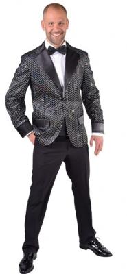 Colbert Man Glitter Zwart