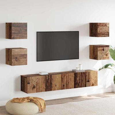 TV-kast 6 pcs Bruin 160 x 30 x 30 cm Bewerkt hout