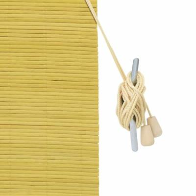 VidaXL Rolgordijn met gordijnen geel 150 x 220 cm bamboe