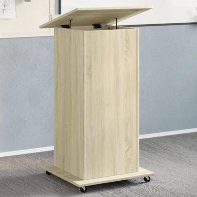 Lessenaar met wielen en lade 55x55x107 cm hout sonoma eiken Lessenaar met wielen en lade 55x55x107 cm hout sonoma eiken