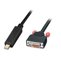 LINDY 5m Mini DisplayPort Male naar DVI-D Mannelijke Kabel, Zwart - thumbnail