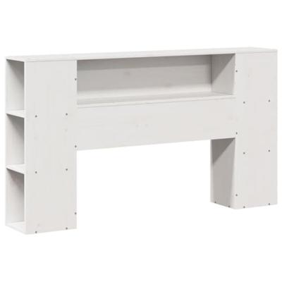 Bed met boekenkast zonder matras grenenhout wit 140x190 cm