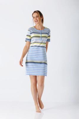 Hajo nachthemd blauw en strepen