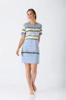 Hajo nachthemd blauw en strepen - thumbnail