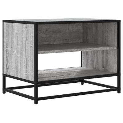 Tv-meubel 61x40x46 cm bewerkt hout metaal grijs sonoma eiken