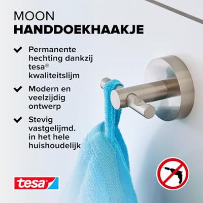 tesa MOON Kapstokhaak (l x b x h) 65 x 50 x 35 mm Zilver Inhoud: 1 stuk(s)