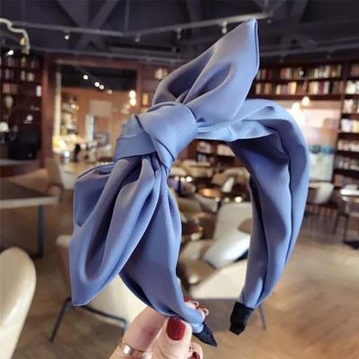 Konijn oren doek Bow hoofdband meisjes haar hoepel bands accessoires (blauw)