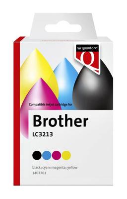 Inktcartridge quantore brother lc3213 zwart+3kleur | 12 stuks