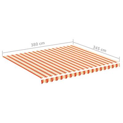 VidaXL Vervangingsdoek voor luifel 4x3,5 m geel en oranje