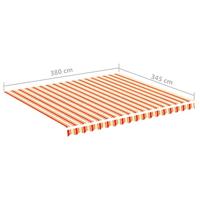 VidaXL Vervangingsdoek voor luifel 4x3,5 m geel en oranje - thumbnail