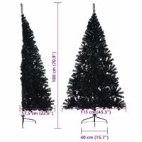VidaXL Kunstmatig voorverlicht kerstboom met 300 led zwart 180 cm pvc - thumbnail